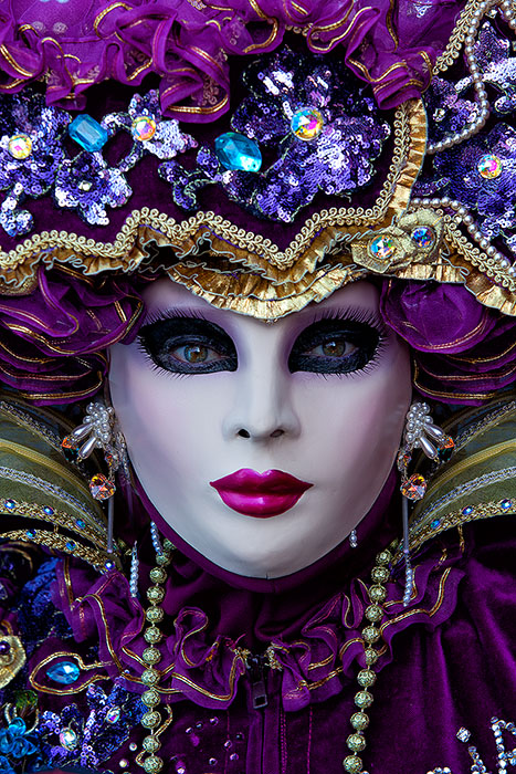 burano, burano island, carnival, celebration, close-up, colorful, costume, europe, italy, macro, mask, party, portrait, purple, venice, vertical