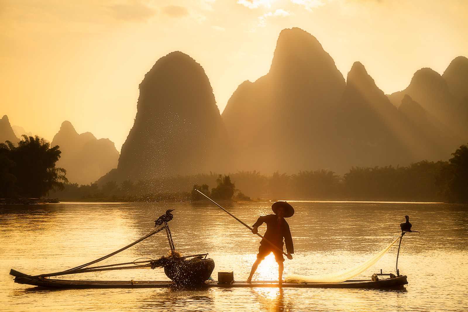 Cormorant Fisherman on the Li : Yangshuo, China : Ken Koskela