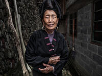 An older woman from a small village near the largest rice terraces in China.
