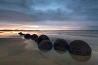 End of Day on Moeraki Beach