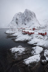 An iconic viewpoint in Norway made more beautiful by a major snowstorm.