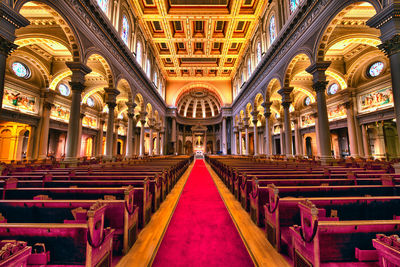HDR rendition of the interior of an ornate church in San Francisco.