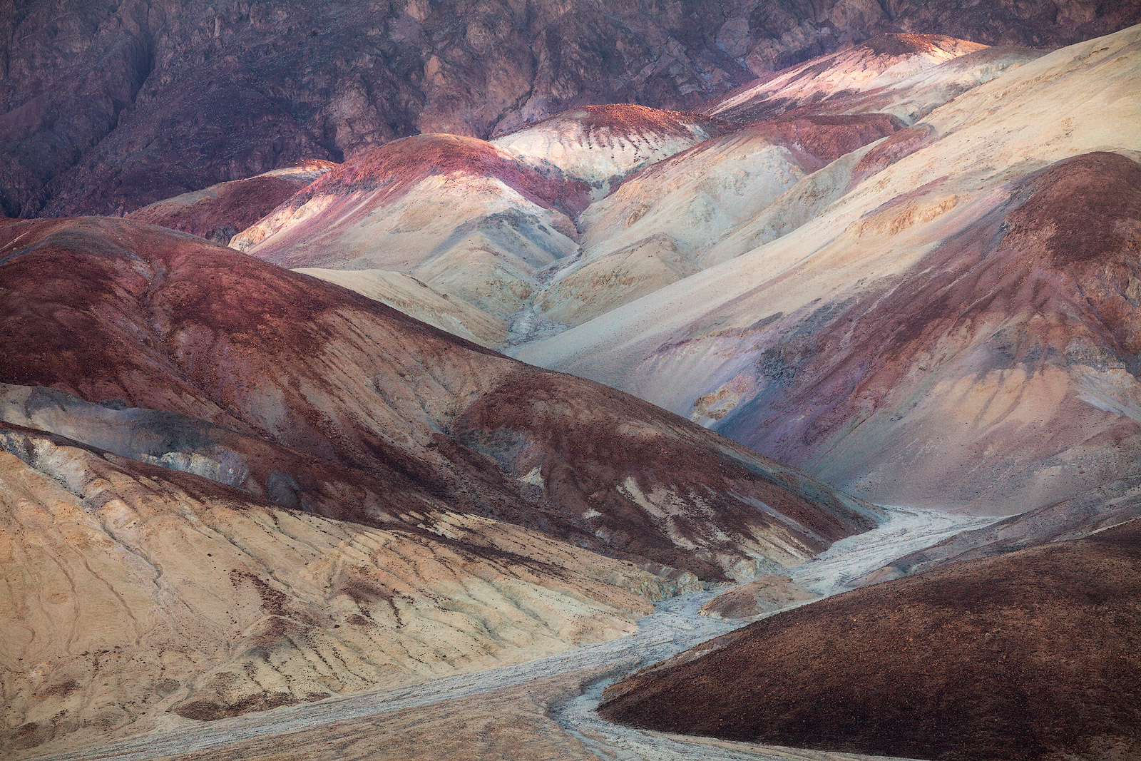 A colorful section of The Badlands of Death Valley.