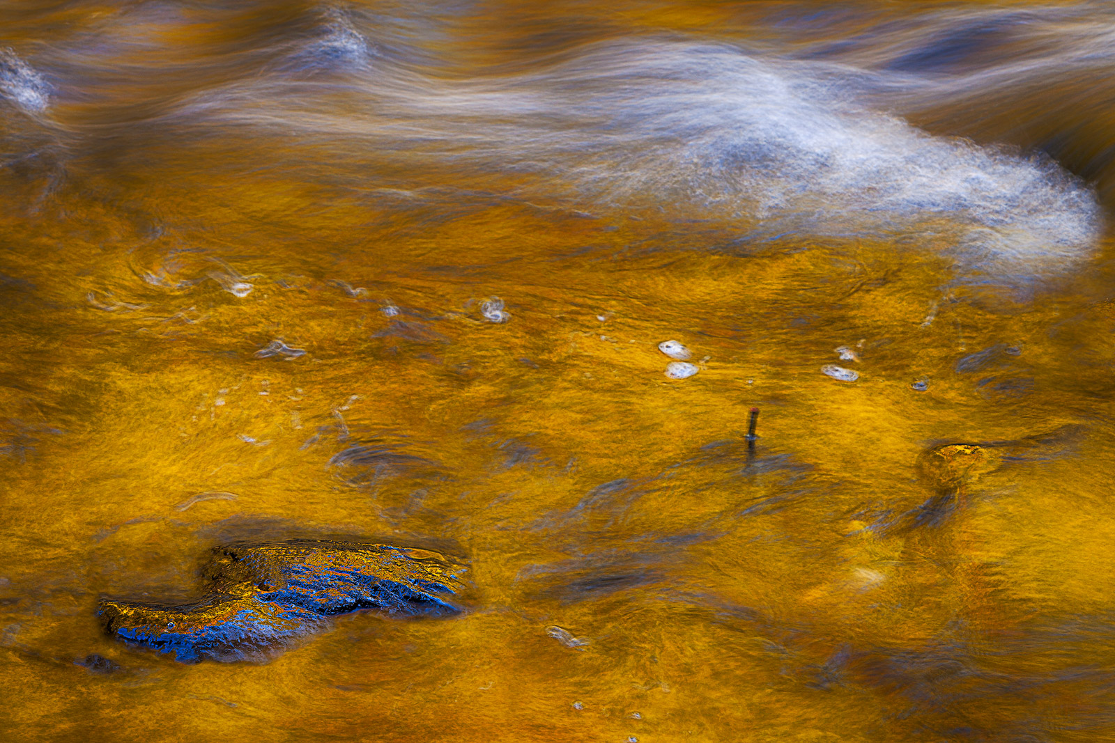 Abstract of golden reflections in Tennessee's Little Rover