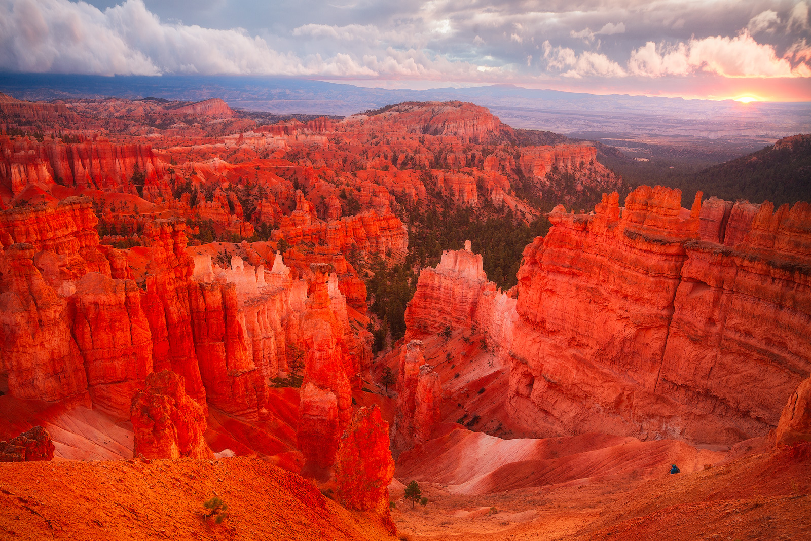 Bryce Canyon at sunrise just before the rain
