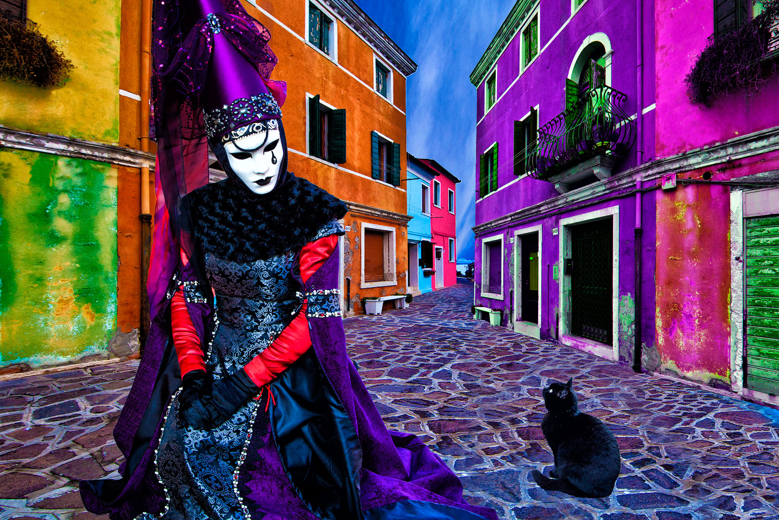 Carnival composite image from Burano Island, Venice