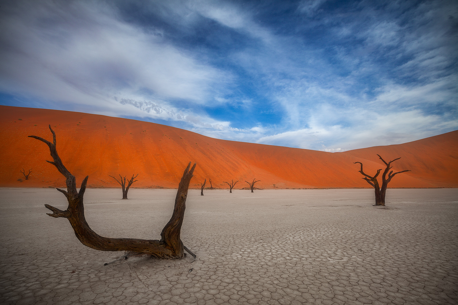 Clouds over Deadvlei, Namibia's dead tree forest