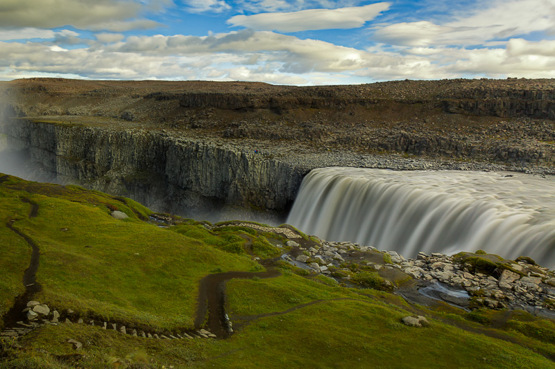 Paths form a leading line to Europe's most powerful waterfall