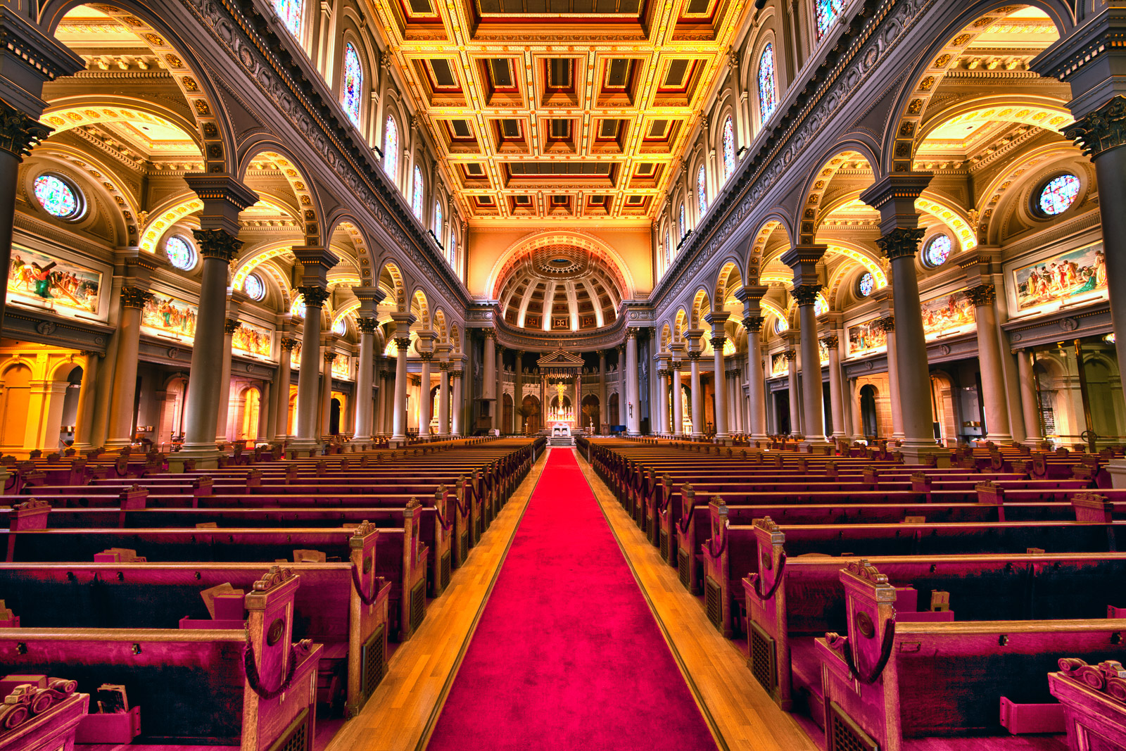 HDR rendition of the interior of St. Ignatius Church in San Francisco