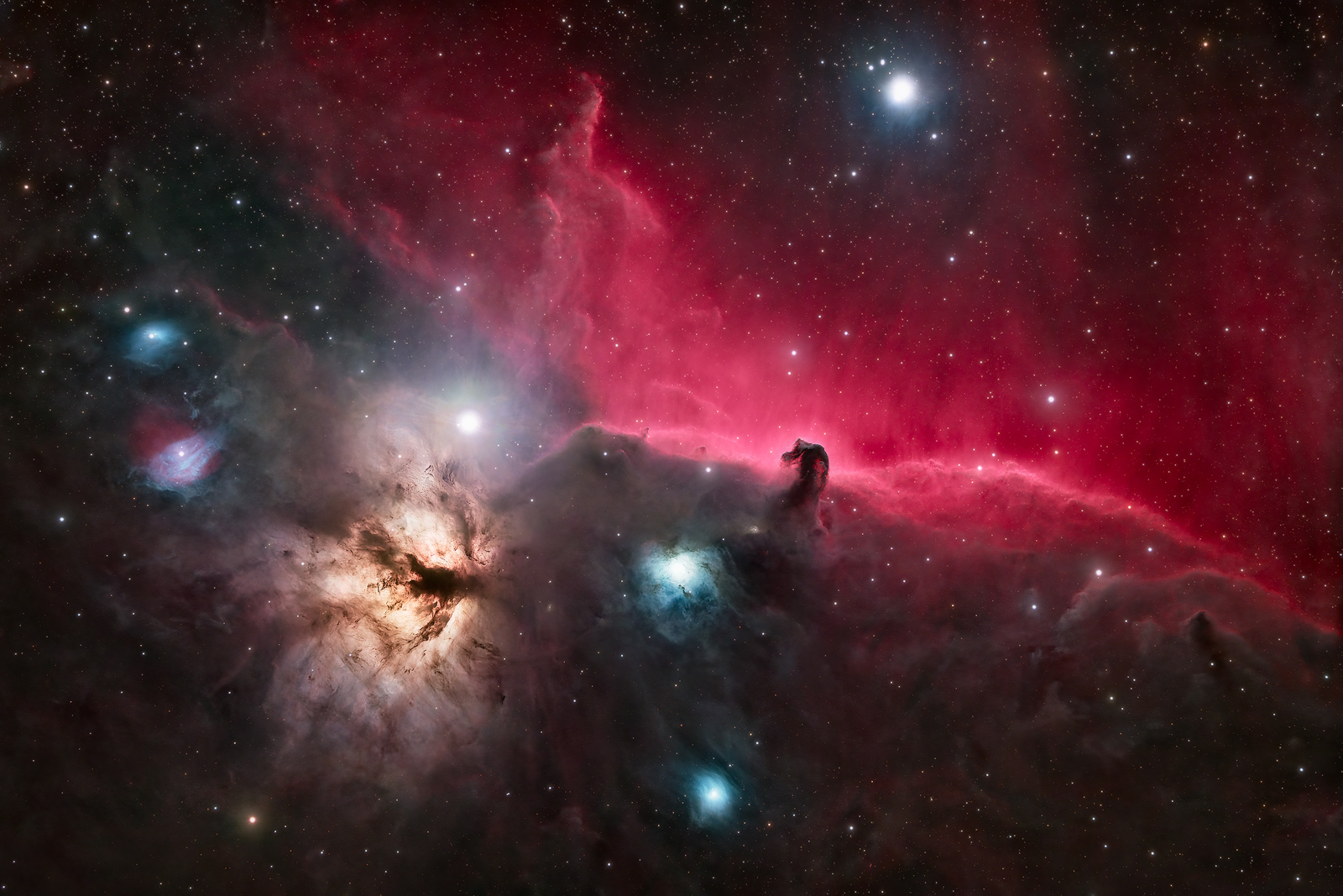 The Horsehead Nebula in the region of IC 434, located in the constellation of Orion.