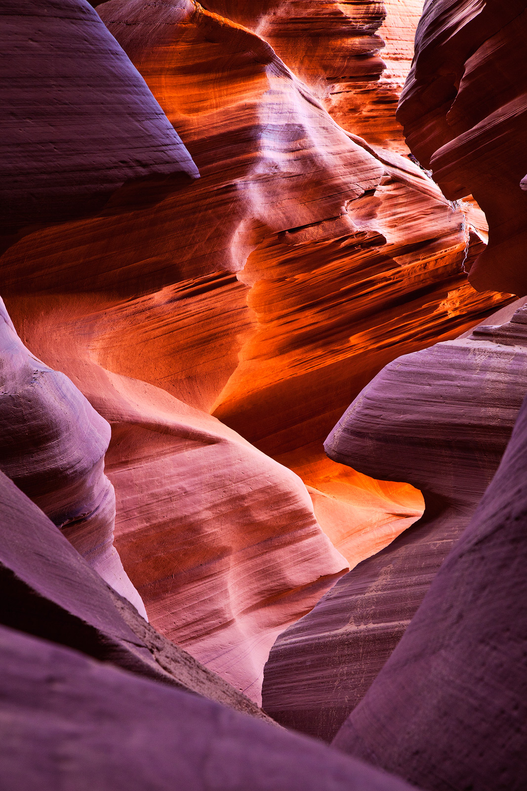 Jagged walls form a path inside Lower Antelope Canyon