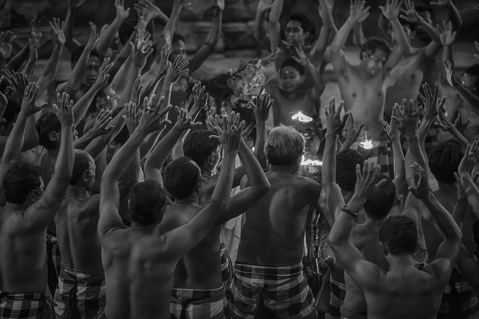 Bali's Kecak & Fire Dance getting underway after sunset.