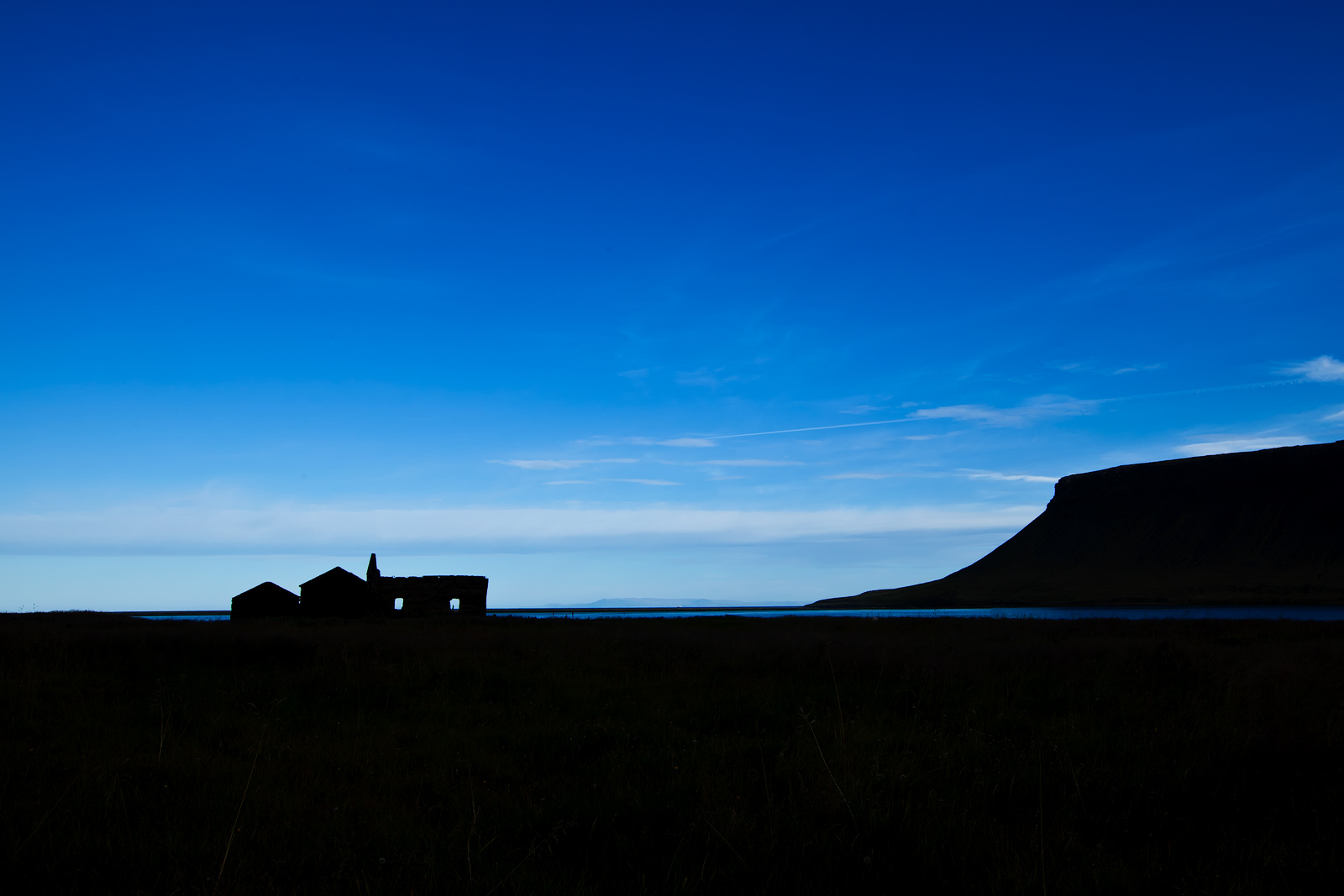 Silhouette of an old house on the Snaefellsnes peninsula